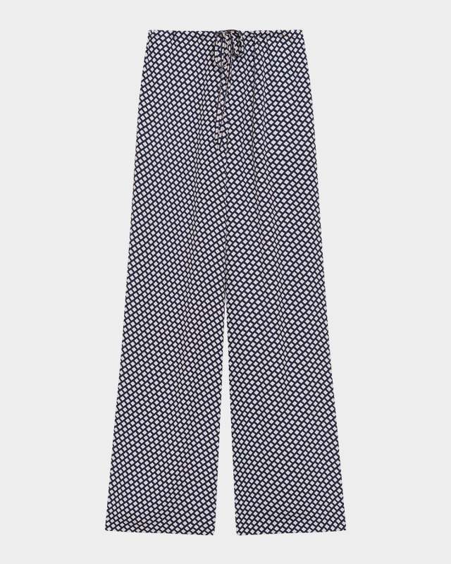 Geometric Drawstring Pull-On Pants